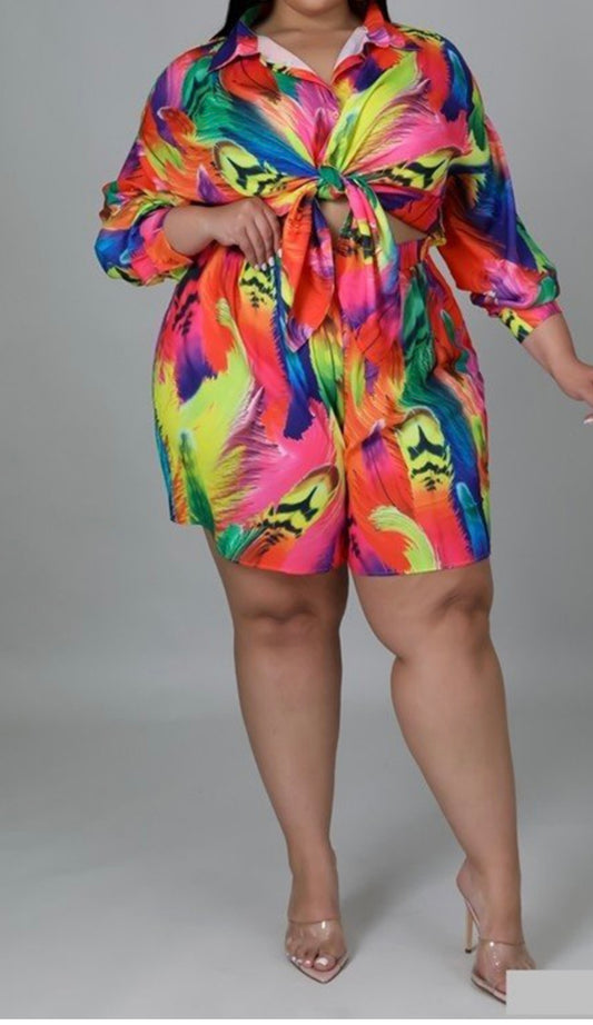 Two piece- Multicolored Short Set